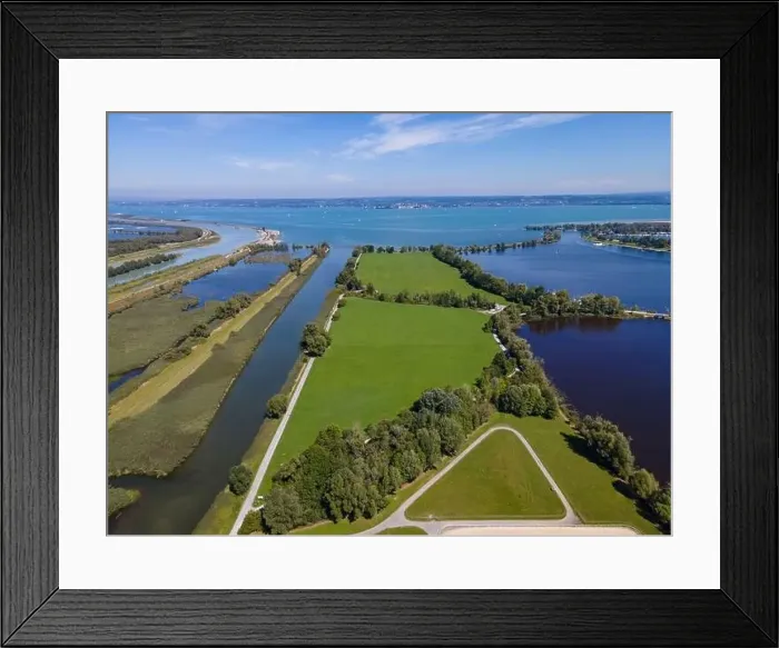 Framed Print : aerial shot over the mouth of the Rhine in Hard, Austria Framed Print : aerial shot over the mouth of the Rhine in Hard, Austria
