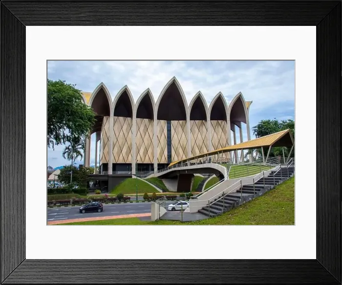 Framed Print : Kuching Malaysia 3rd Sep 2022: the exterior view of Borneo Cultures Museum Framed Print : Kuching Malaysia 3rd Sep 2022: the exterior view of Borneo Cultures Museum