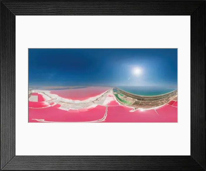 Framed Print : Pink salt lake bright lagoons Framed Print : Pink salt lake bright lagoons