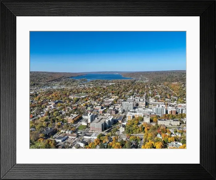 Framed Print : 10-22-2022, Late afternoon aerial autumn image of the area surrounding the City of Ithaca, NY, USA Framed Print : 10-22-2022, Late afternoon aerial autumn image of the area surrounding the City of Ithaca, NY, USA