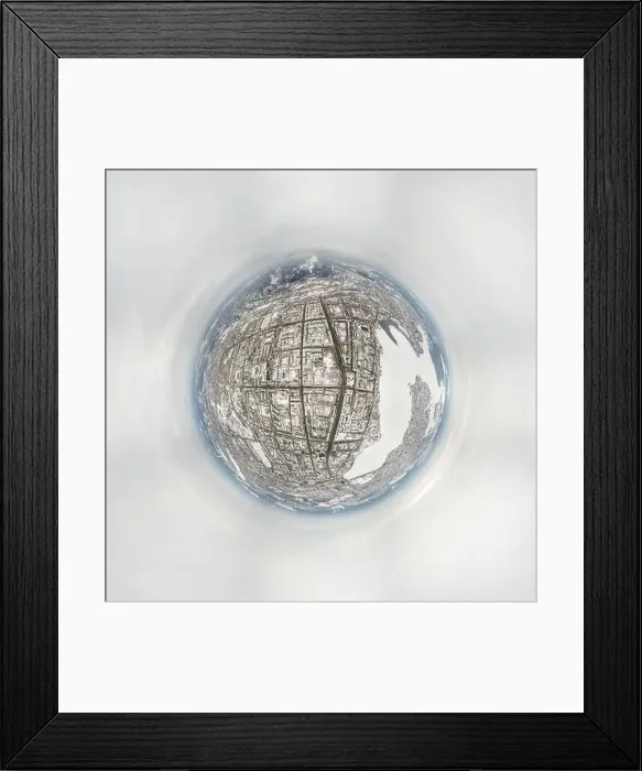 Framed Print : Winter embankment of the city Nizhny Tagil and metallurgical plant from above
