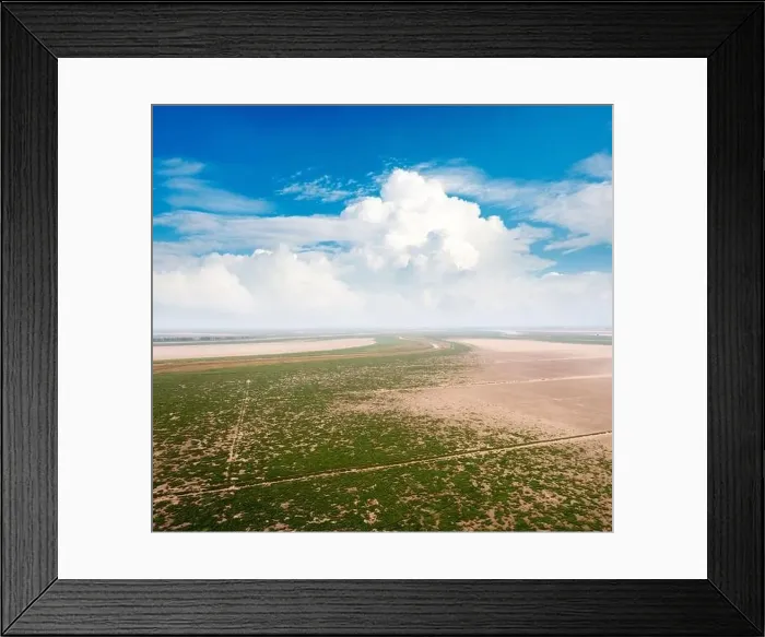 Framed Print : Splendid aerial photography of green wavy field Framed Print : Splendid aerial photography of green wavy field