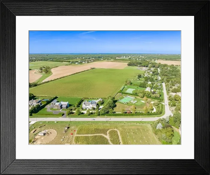Framed Print : aerial view of blank lane and head of pond road, watermill, ny Framed Print : aerial view of blank lane and head of pond road, watermill, ny