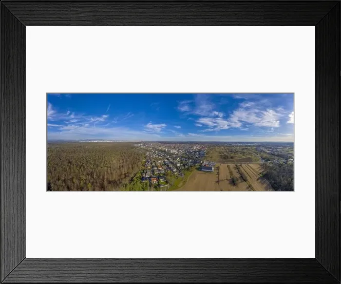 Framed Print : Aerial view on the German village of Moerfelden-Walldorf close to Frankfurt Framed Print : Aerial view on the German village of Moerfelden-Walldorf close to Frankfurt