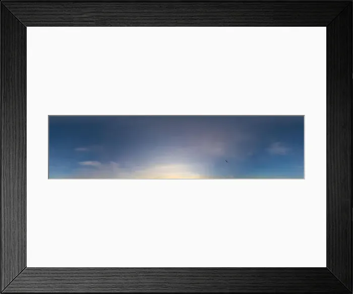 Framed Print : Dark blue sunset sky panorama with Cirrus clouds Framed Print : Dark blue sunset sky panorama with Cirrus clouds