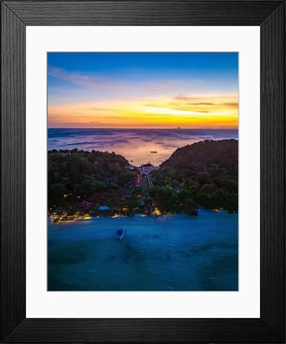 Framed Print : Aerial view of Laem Tong Beach or Laemtong bay in koh Phi Phi, Krabi, Thailand Framed Print : Aerial view of Laem Tong Beach or Laemtong bay in koh Phi Phi, Krabi, Thailand