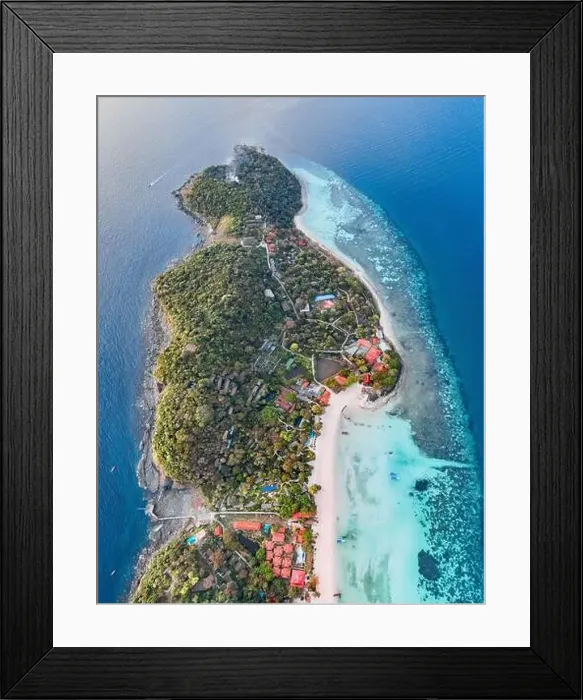 Framed Print : Aerial view of Laem Tong Beach or Laemtong bay in koh Phi Phi, Krabi, Thailand Framed Print : Aerial view of Laem Tong Beach or Laemtong bay in koh Phi Phi, Krabi, Thailand