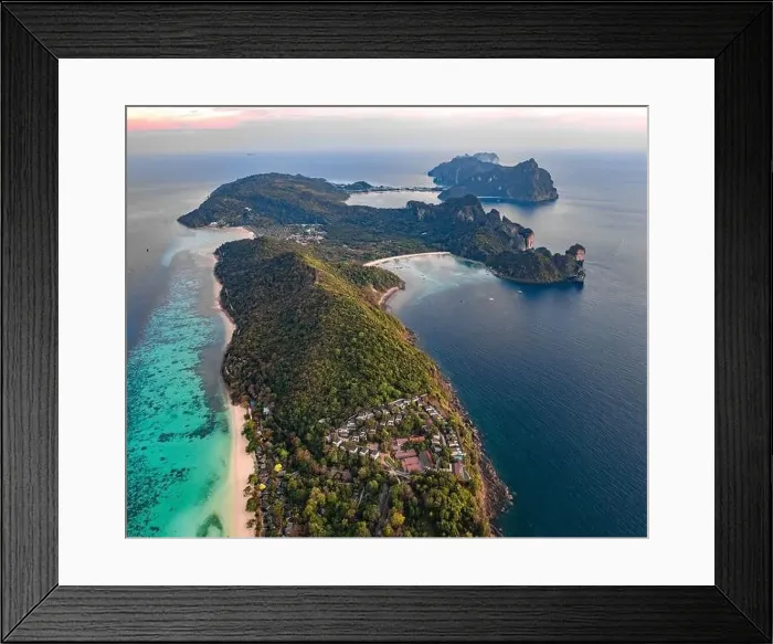 Framed Print : Aerial view of Laem Tong Beach or Laemtong bay in koh Phi Phi, Krabi, Thailand Framed Print : Aerial view of Laem Tong Beach or Laemtong bay in koh Phi Phi, Krabi, Thailand
