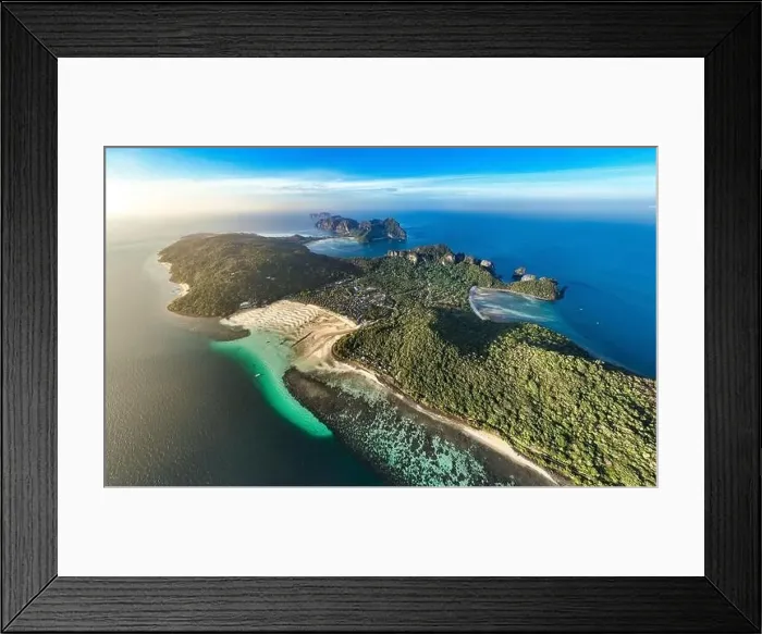 Framed Print : Aerial view of Laem Tong Beach or Laemtong bay in koh Phi Phi, Krabi, Thailand Framed Print : Aerial view of Laem Tong Beach or Laemtong bay in koh Phi Phi, Krabi, Thailand