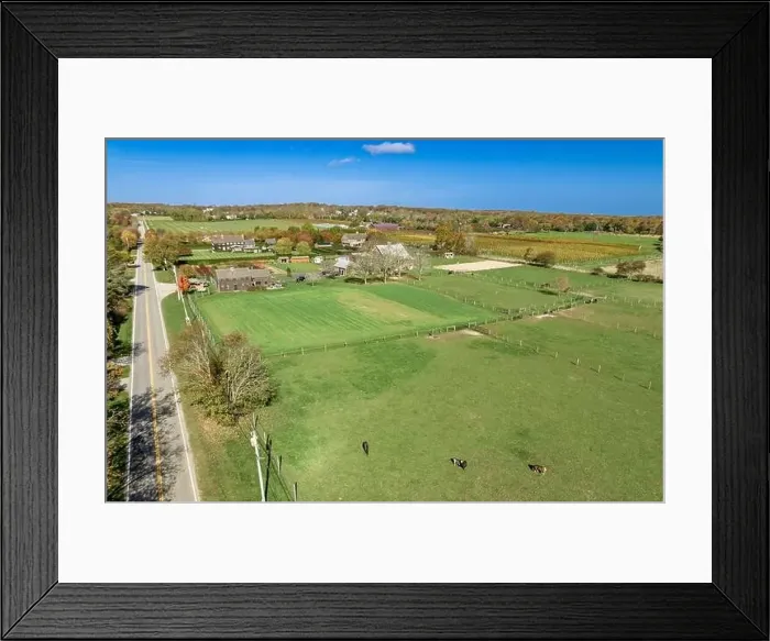 Framed Print : Aerial view of lumber lane and surround area, Bridgehampton, NY Framed Print : Aerial view of lumber lane and surround area, Bridgehampton, NY