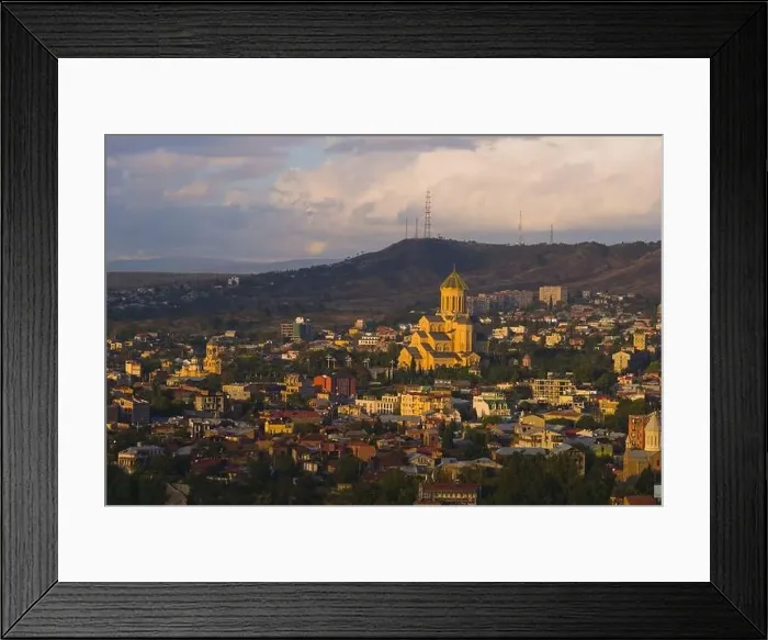 Framed Print : Panoramic view of the city of Tbilisi from high, Georgia. Streets, houses Framed Print : Panoramic view of the city of Tbilisi from high, Georgia. Streets, houses