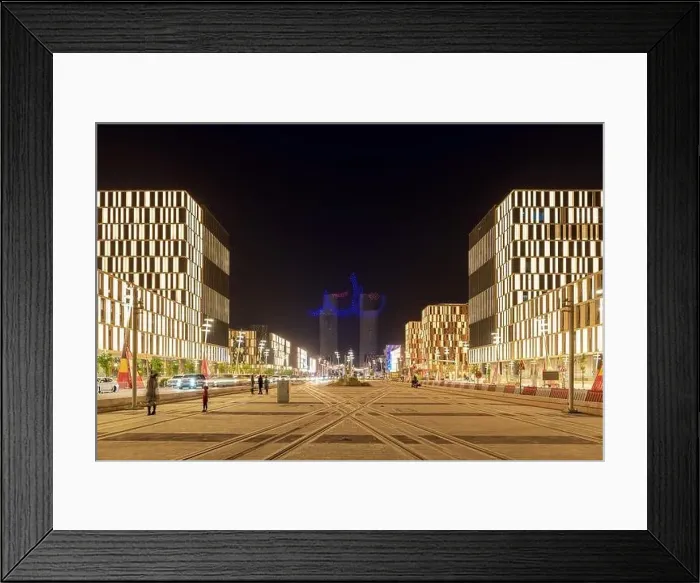 Framed Print : Darb Lusail Festival. Lusail Plaza Tower 4 Drone show at opening ceremony Framed Print : Darb Lusail Festival. Lusail Plaza Tower 4 Drone show at opening ceremony