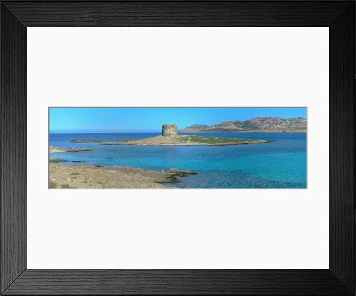 Framed Print : View at the beach of Pelosa at Stintino on Sardinia in Italy