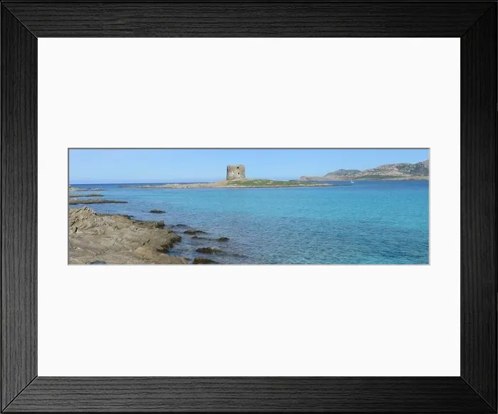 Framed Print : View at the beach of Pelosa at Stintino on Sardinia in Italy Framed Print : View at the beach of Pelosa at Stintino on Sardinia in Italy