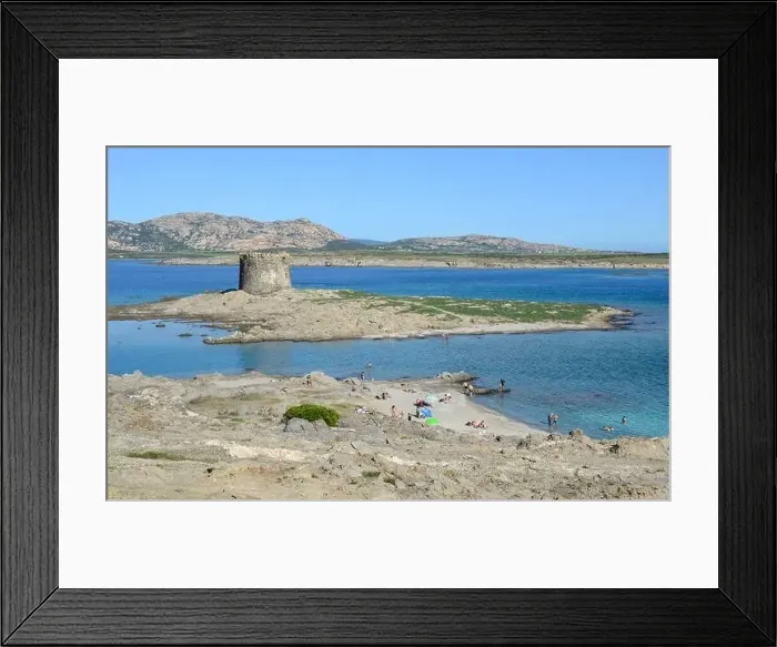 Framed Print : View at the beach of Pelosa at Stintino on Sardinia in Italy Framed Print : View at the beach of Pelosa at Stintino on Sardinia in Italy