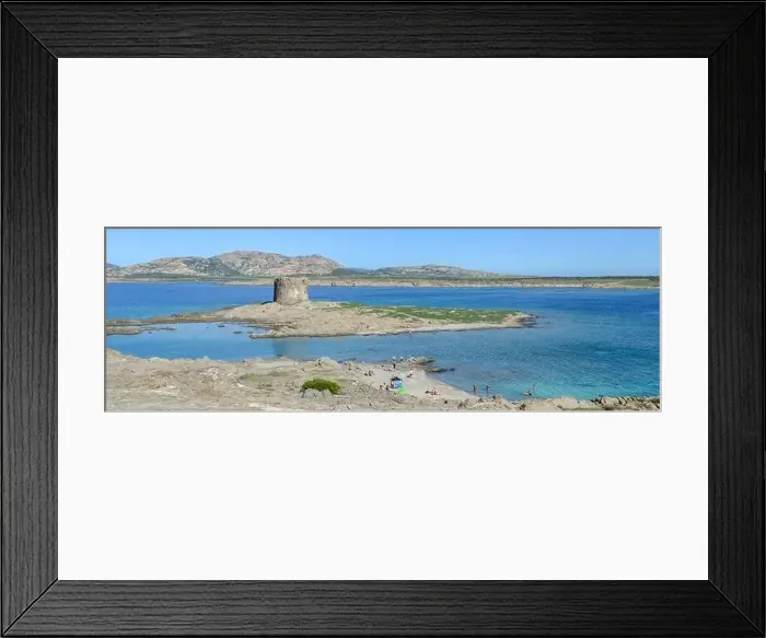 Framed Print : View at the beach of Pelosa at Stintino on Sardinia in Italy Framed Print : View at the beach of Pelosa at Stintino on Sardinia in Italy