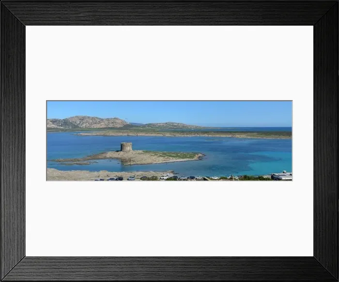 Framed Print : View at the beach of Pelosa at Stintino on Sardinia in Italy Framed Print : View at the beach of Pelosa at Stintino on Sardinia in Italy