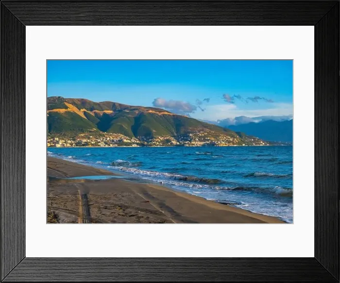 Framed Print : View of Vlora City in the bay from the Old Beach Framed Print : View of Vlora City in the bay from the Old Beach