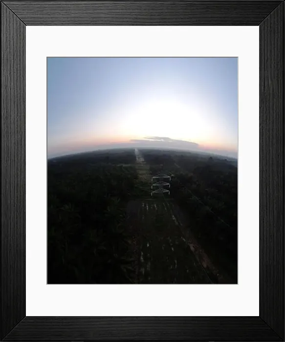 Framed Print : aerial scene of looking down the countryside town landscape Framed Print : aerial scene of looking down the countryside town landscape