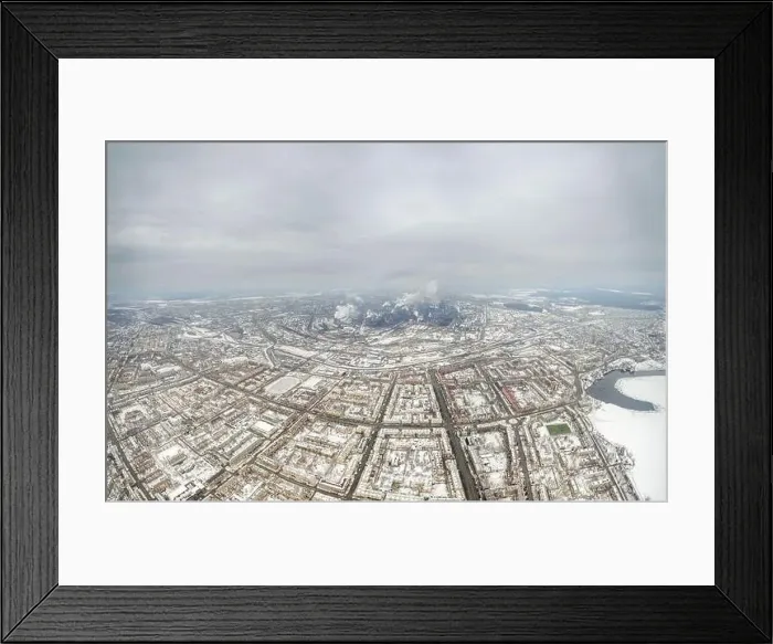Framed Print : Winter view of the embankment of the city Nizhny Tagil and metallurgical plant from above Framed Print : Winter view of the embankment of the city Nizhny Tagil and metallurgical plant from above
