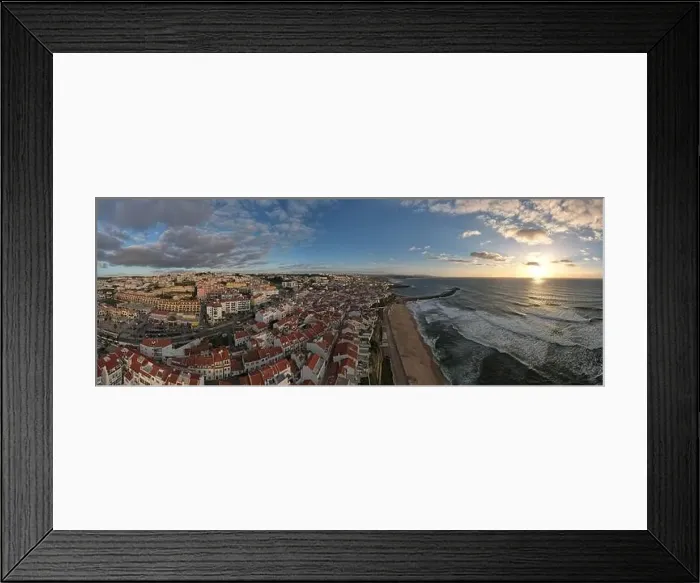 Framed Print : Drone aerial view over beaches and rocky coastline in Ericeira, Portugal Framed Print : Drone aerial view over beaches and rocky coastline in Ericeira, Portugal