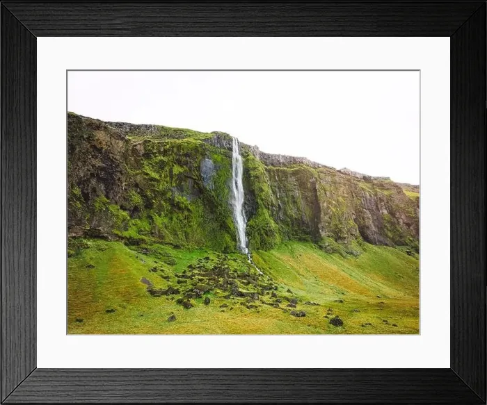 Framed Print : Exploring Iceland waterfalls, drone shot in sunrise Framed Print : Exploring Iceland waterfalls, drone shot in sunrise