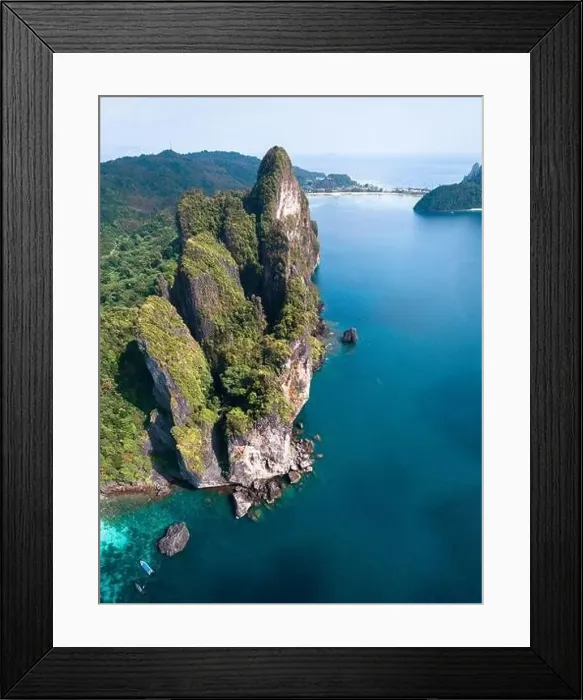 Framed Print : Aerial view of Nui beach in koh Phi Phi Don island, in Krabi, Thailand Framed Print : Aerial view of Nui beach in koh Phi Phi Don island, in Krabi, Thailand