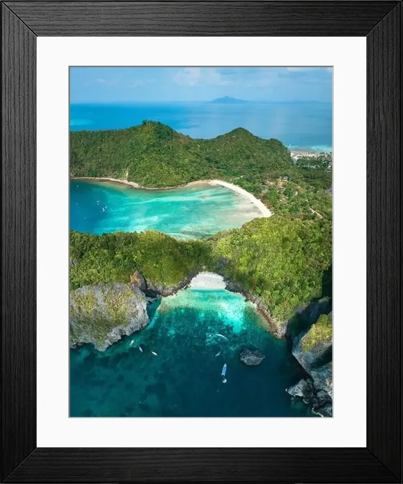 Framed Print : Aerial view of Nui beach in koh Phi Phi Don island, in Krabi, Thailand Framed Print : Aerial view of Nui beach in koh Phi Phi Don island, in Krabi, Thailand
