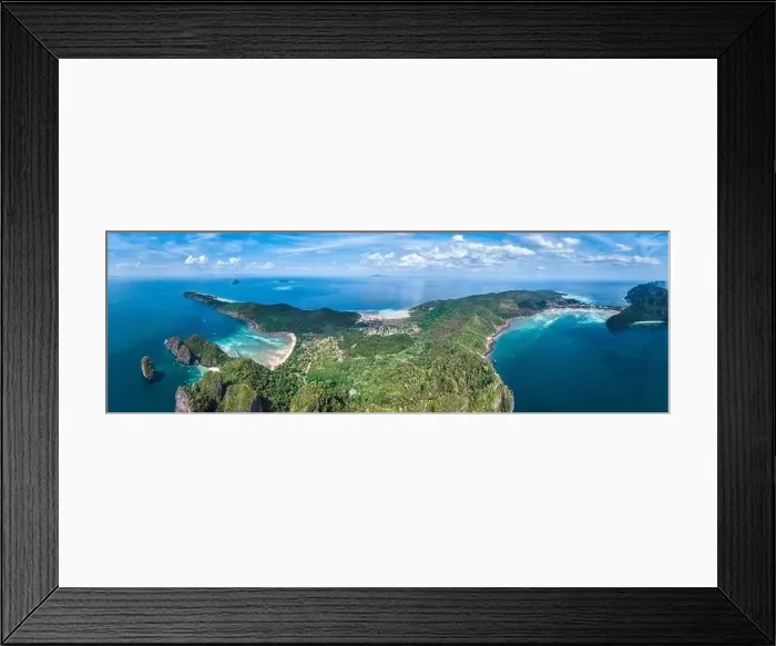 Framed Print : Aerial view of Nui beach in koh Phi Phi Don island, in Krabi, Thailand Framed Print : Aerial view of Nui beach in koh Phi Phi Don island, in Krabi, Thailand