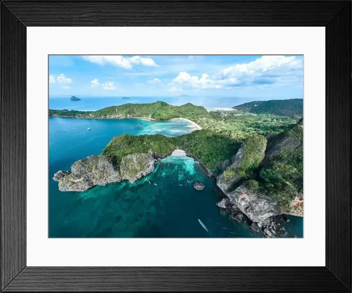Framed Print : Aerial view of Nui beach in koh Phi Phi Don island, in Krabi, Thailand Framed Print : Aerial view of Nui beach in koh Phi Phi Don island, in Krabi, Thailand