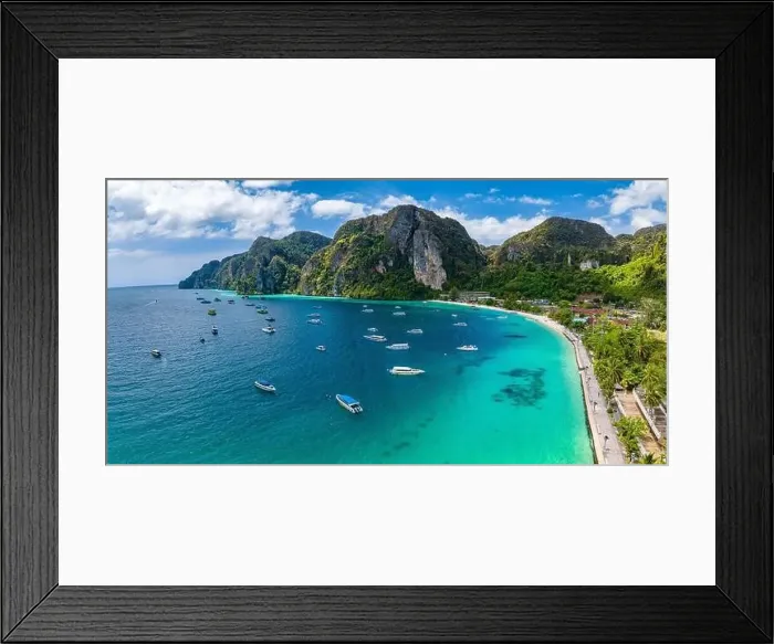 Framed Print : Aerial view of Ton Sai Beach in Koh Phi Phi, Krabi Thailand Framed Print : Aerial view of Ton Sai Beach in Koh Phi Phi, Krabi Thailand