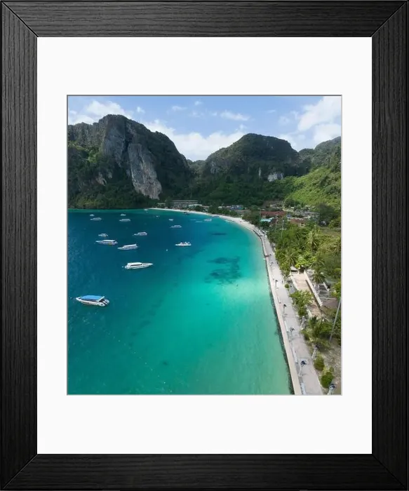 Framed Print : Aerial view of Ton Sai Beach in Koh Phi Phi, Krabi Thailand Framed Print : Aerial view of Ton Sai Beach in Koh Phi Phi, Krabi Thailand
