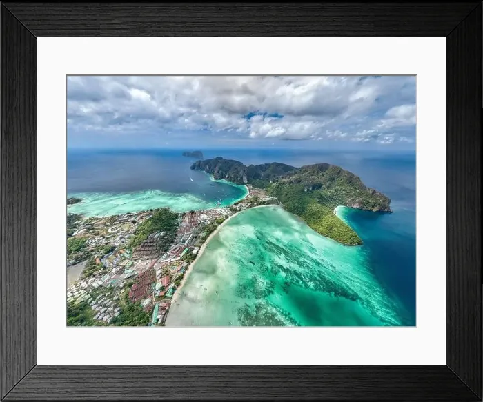 Framed Print : Aerial view of Ton Sai Beach in Koh Phi Phi, Krabi Thailand Framed Print : Aerial view of Ton Sai Beach in Koh Phi Phi, Krabi Thailand