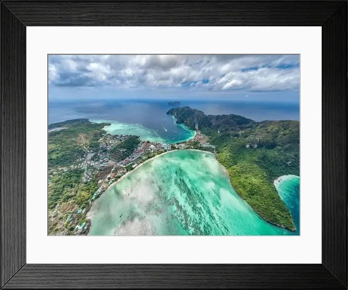 Framed Print : Aerial view of Ton Sai Beach in Koh Phi Phi, Krabi Thailand Framed Print : Aerial view of Ton Sai Beach in Koh Phi Phi, Krabi Thailand
