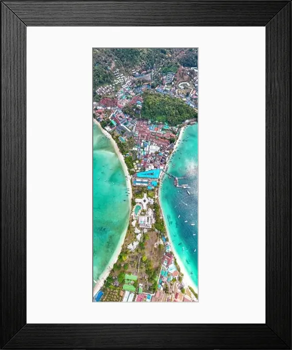 Framed Print : Aerial view of Ton Sai Beach in Koh Phi Phi, Krabi Thailand