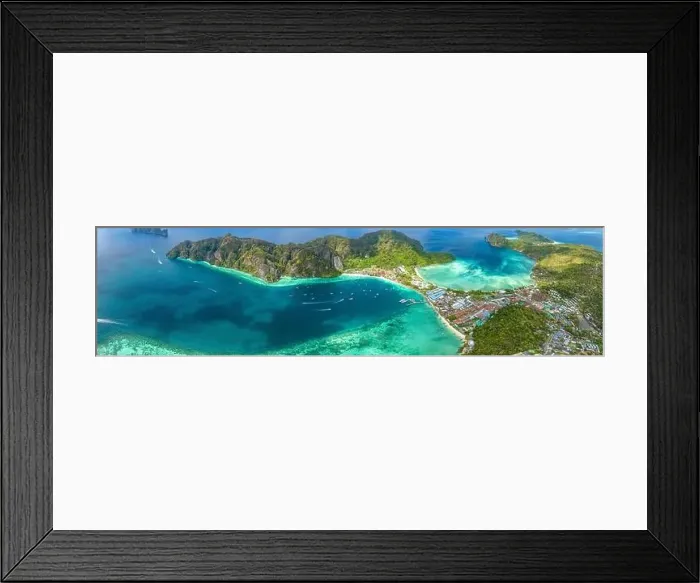 Framed Print : Aerial view of Ton Sai Beach in Koh Phi Phi, Krabi Thailand