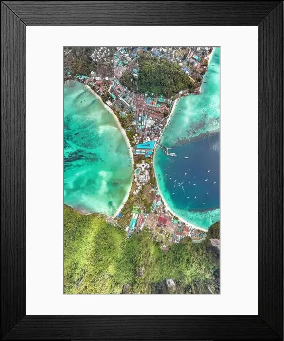 Framed Print : Aerial view of Ton Sai Beach in Koh Phi Phi, Krabi Thailand Framed Print : Aerial view of Ton Sai Beach in Koh Phi Phi, Krabi Thailand