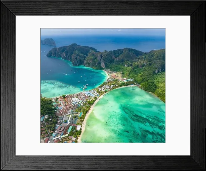 Framed Print : Aerial view of Ton Sai Beach in Koh Phi Phi, Krabi Thailand Framed Print : Aerial view of Ton Sai Beach in Koh Phi Phi, Krabi Thailand