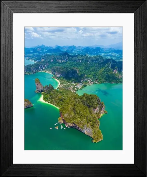 Framed Print : Aerial view of Railay and Phra nang Cave Beach in Krabi, Thailand Framed Print : Aerial view of Railay and Phra nang Cave Beach in Krabi, Thailand