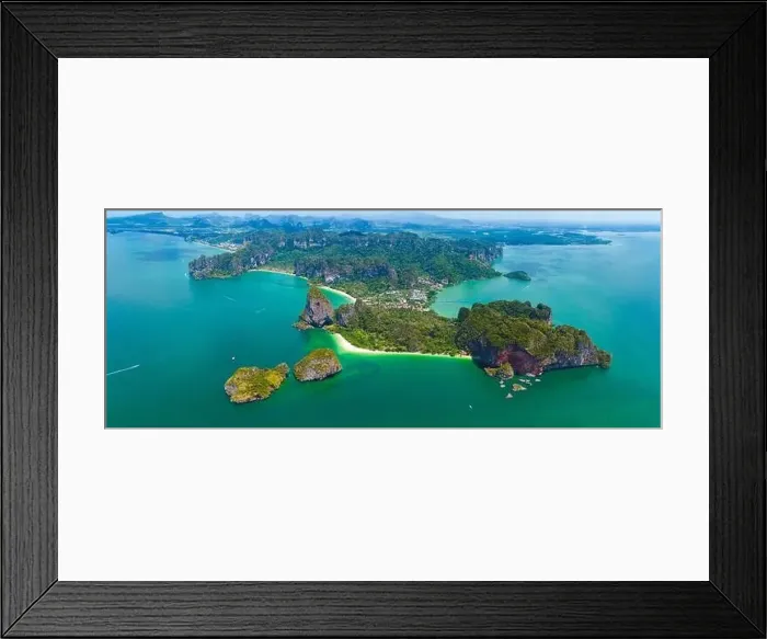 Framed Print : Aerial view of Railay and Phra nang Cave Beach in Krabi, Thailand Framed Print : Aerial view of Railay and Phra nang Cave Beach in Krabi, Thailand