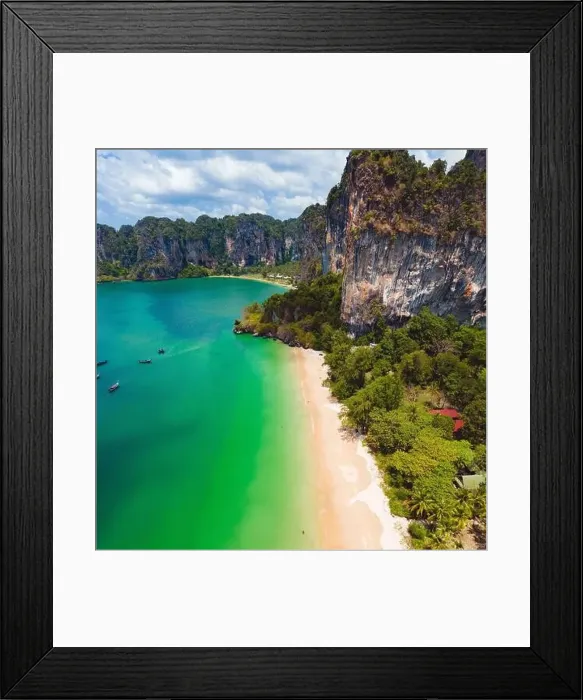 Framed Print : Aerial view of Railay and Phra nang Cave Beach in Krabi, Thailand Framed Print : Aerial view of Railay and Phra nang Cave Beach in Krabi, Thailand