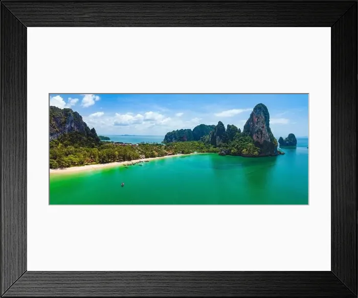 Framed Print : Aerial view of Railay and Phra nang Cave Beach in Krabi, Thailand Framed Print : Aerial view of Railay and Phra nang Cave Beach in Krabi, Thailand