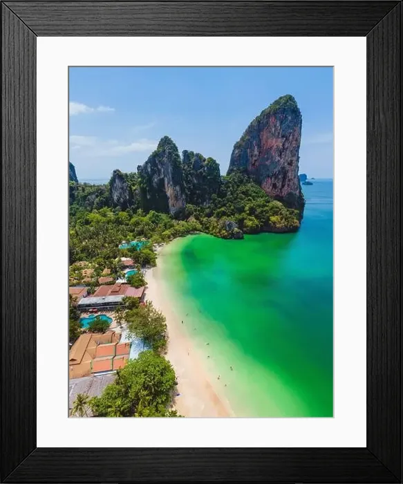 Framed Print : Aerial view of Railay and Phra nang Cave Beach in Krabi, Thailand Framed Print : Aerial view of Railay and Phra nang Cave Beach in Krabi, Thailand