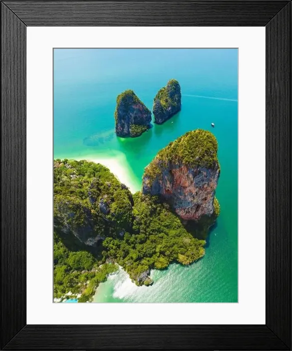 Framed Print : Aerial view of Railay and Phra nang Cave Beach in Krabi, Thailand Framed Print : Aerial view of Railay and Phra nang Cave Beach in Krabi, Thailand