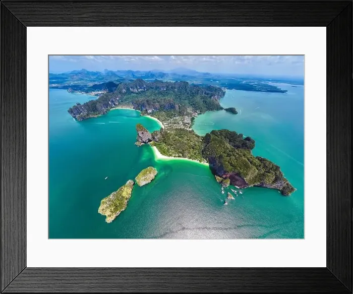 Framed Print : Aerial view of Railay and Phra nang Cave Beach in Krabi, Thailand Framed Print : Aerial view of Railay and Phra nang Cave Beach in Krabi, Thailand
