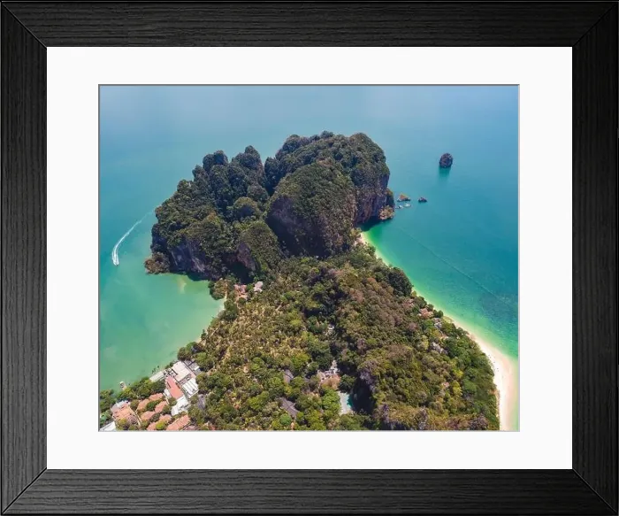 Framed Print : Aerial view of Railay and Phra nang Cave Beach in Krabi, Thailand