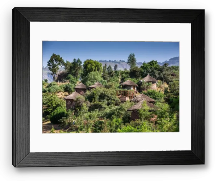 Framed Print : Traditional Tukul Houses on the Lalibela mountainside, Ethiopia Framed Print : Traditional Tukul Houses on the Lalibela mountainside, Ethiopia