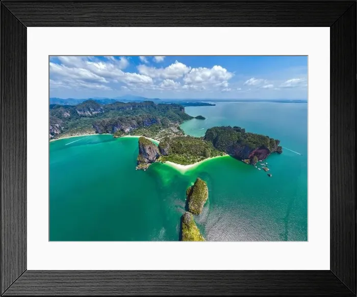 Framed Print : Aerial view of Railay and Phra nang Cave Beach in Krabi, Thailand