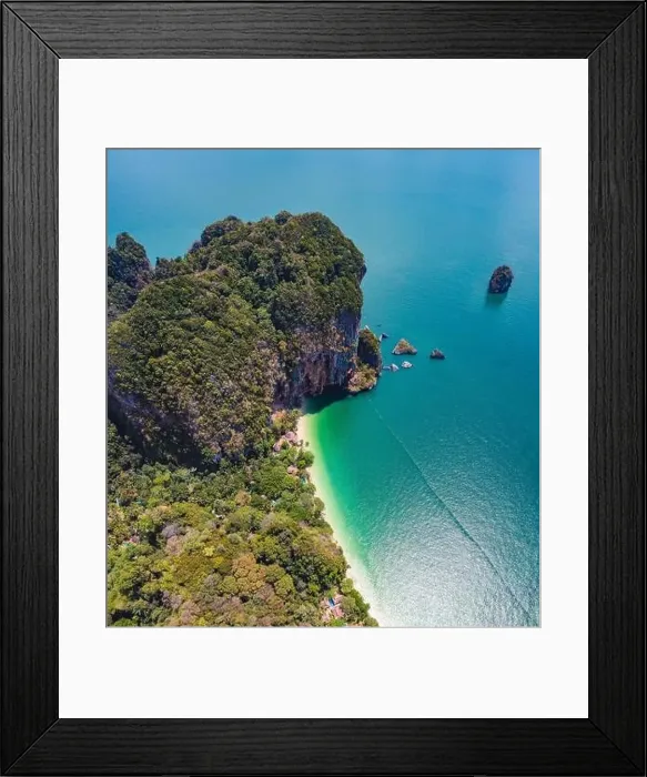 Framed Print : Aerial view of Railay and Phra nang Cave Beach in Krabi, Thailand Framed Print : Aerial view of Railay and Phra nang Cave Beach in Krabi, Thailand