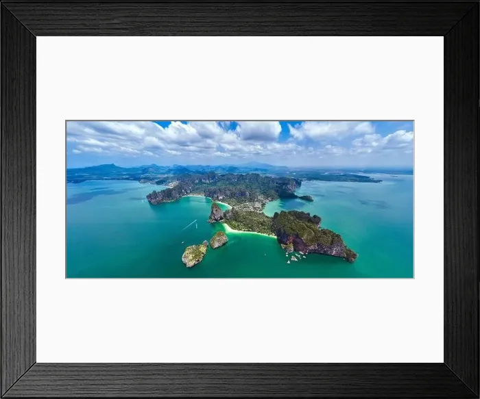Framed Print : Aerial view of Railay and Phra nang Cave Beach in Krabi, Thailand Framed Print : Aerial view of Railay and Phra nang Cave Beach in Krabi, Thailand
